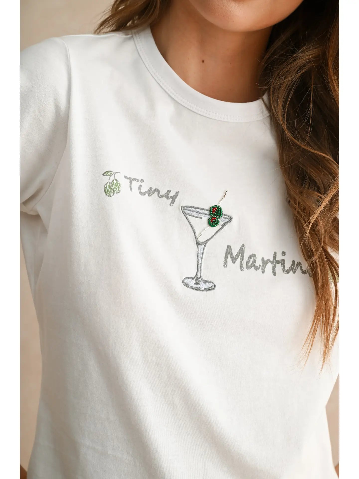 Coctail Embroidery T-Shirt Top