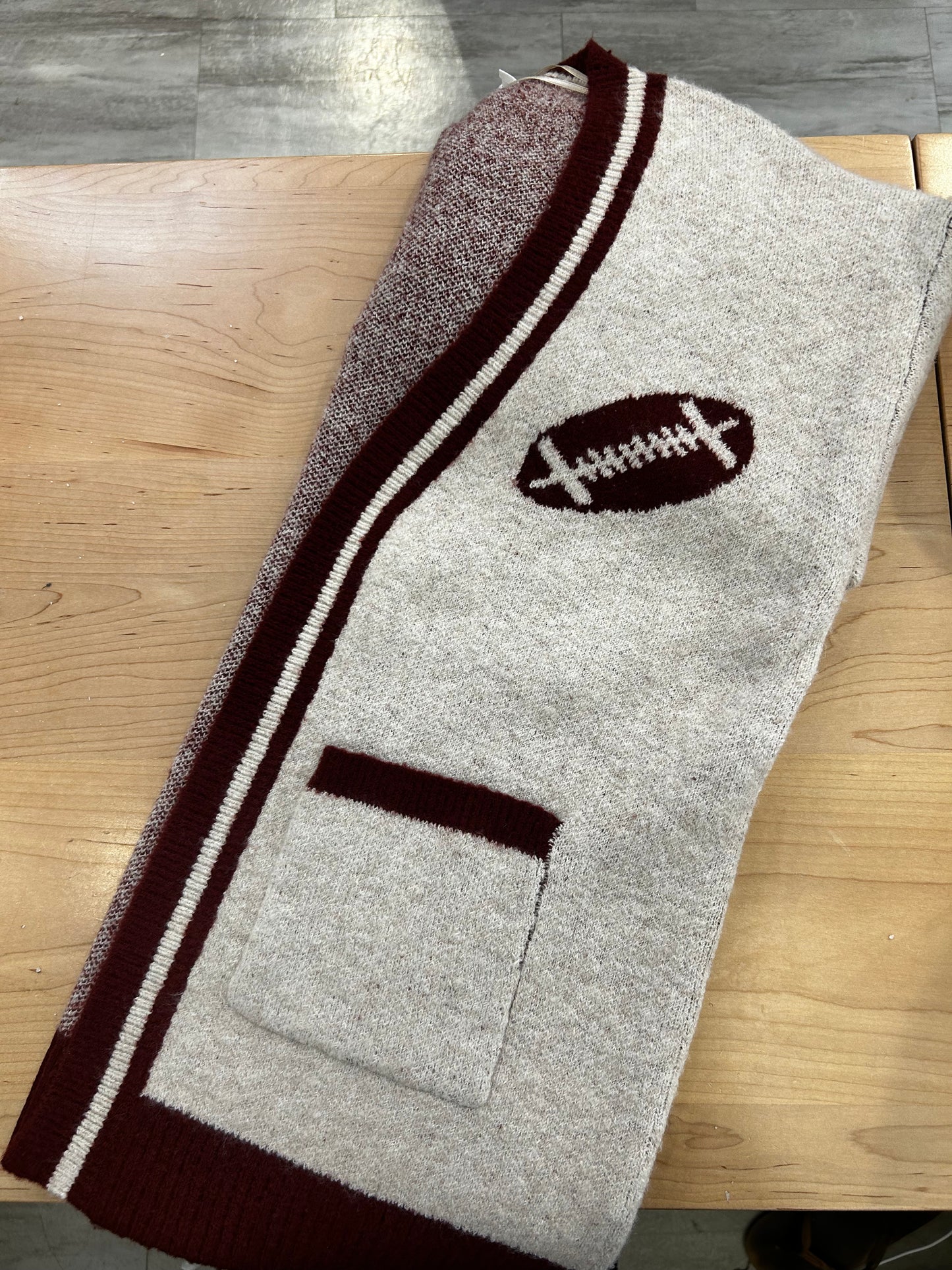 Varsity Football Graphic Knit Cardigan