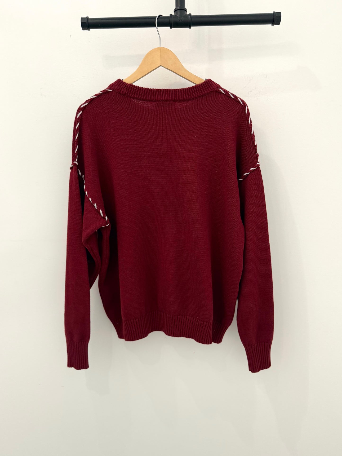 Blacksburg Stitched Maroon Sweater