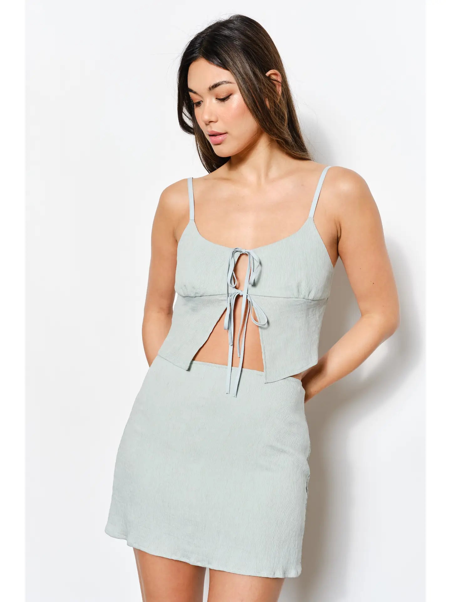 Plisse Tie Top