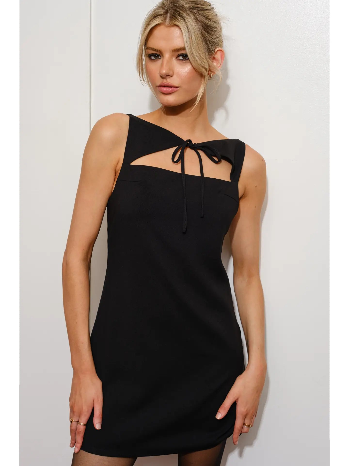 High Neck Cut Out Mini Dress