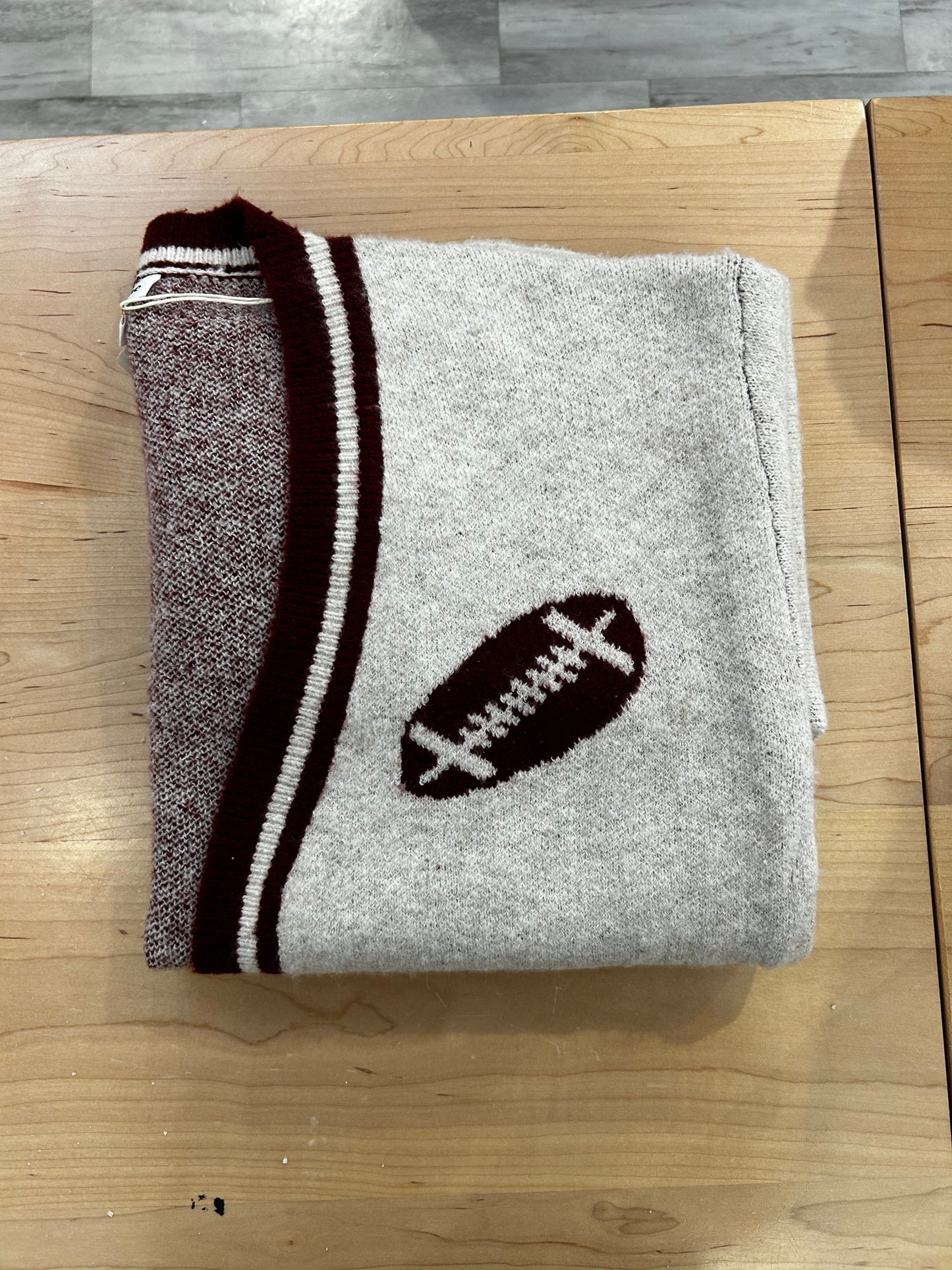 Varsity Football Graphic Knit Cardigan