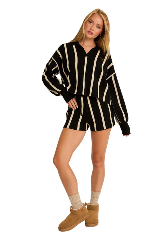 Striped Sweater Shorts