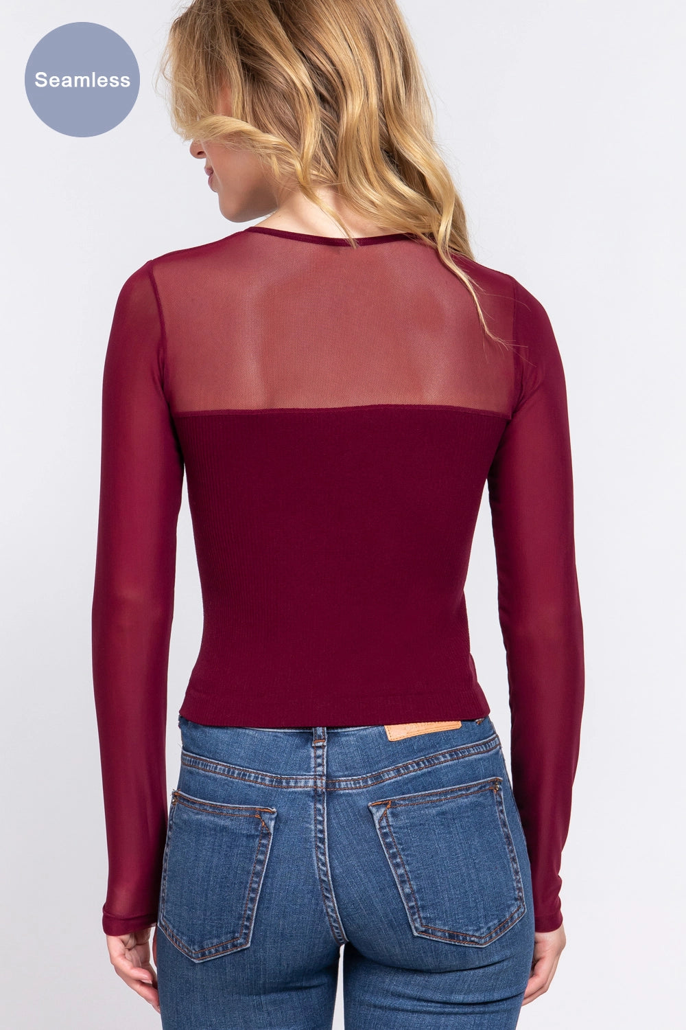 Long Sleeve Mesh Top