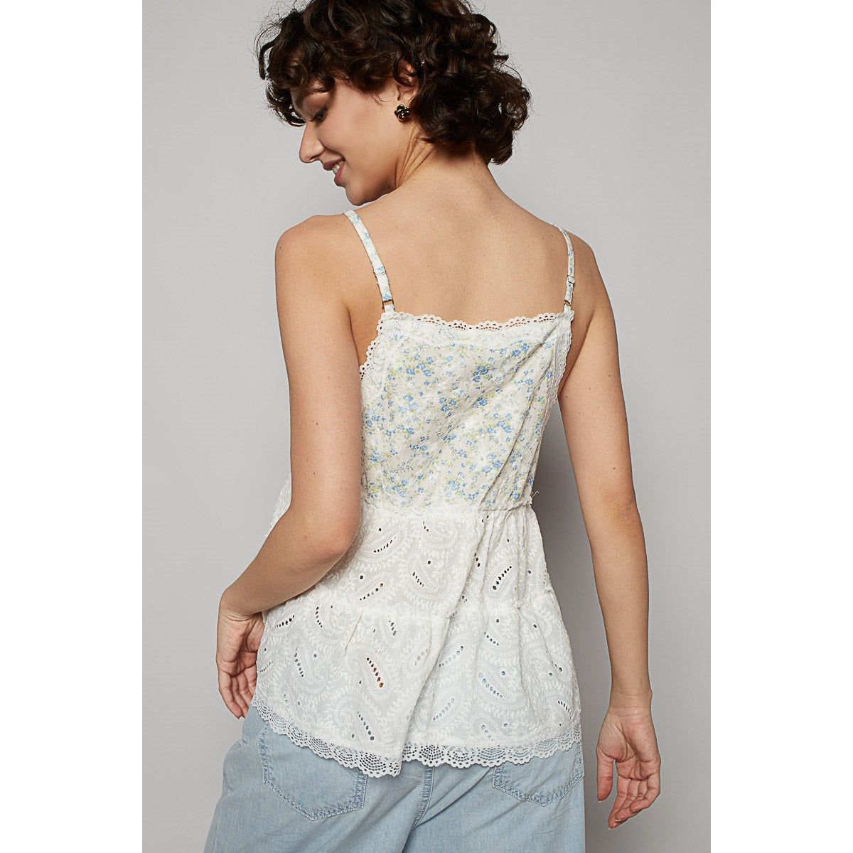 V-Neck Ruffle Sleeveless Top