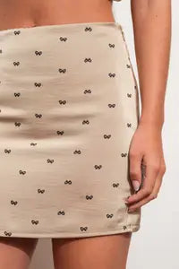 Satin Bow Mini Skirt