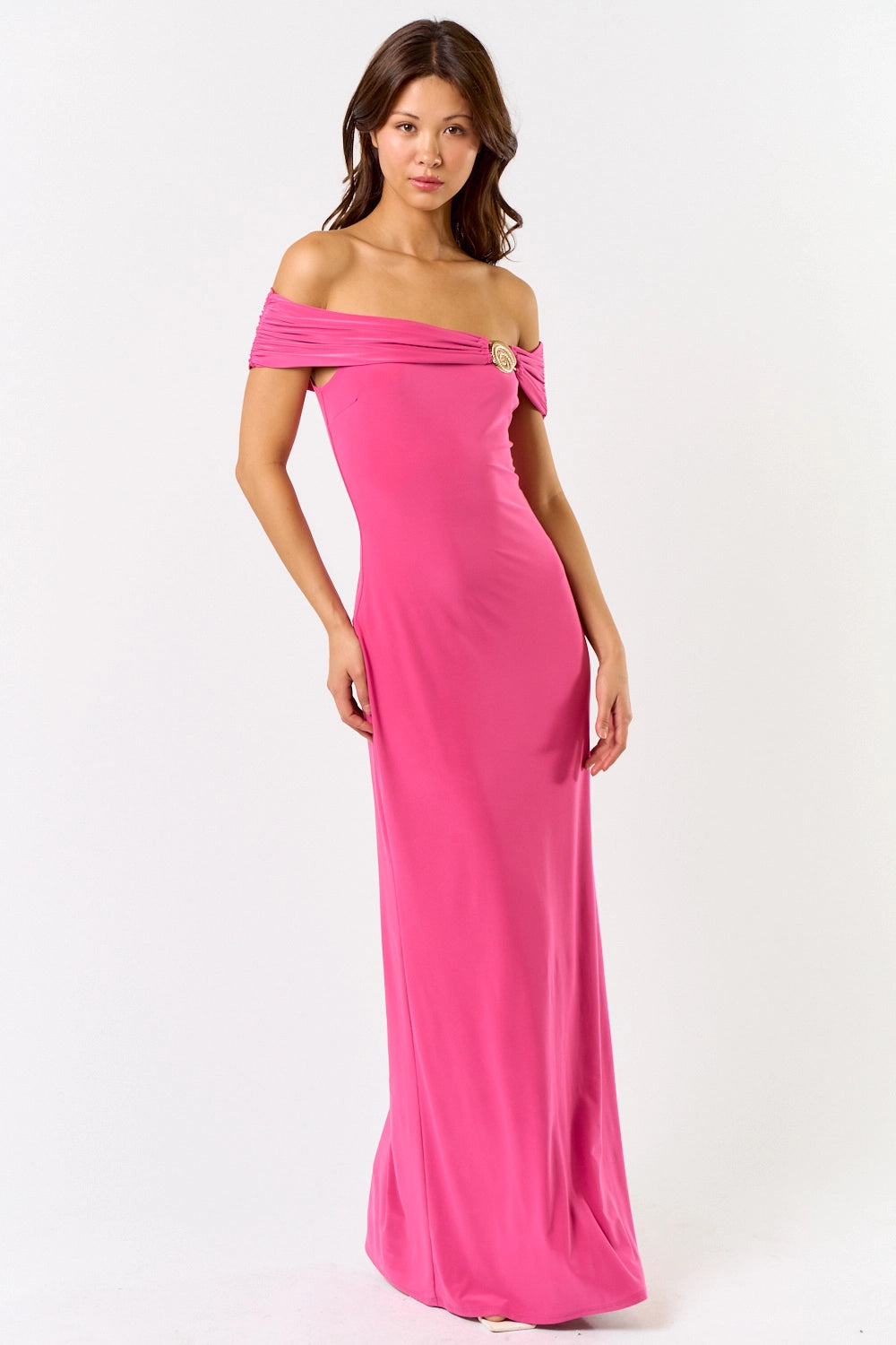 Off The Shoulder Seashell Maxi Dress