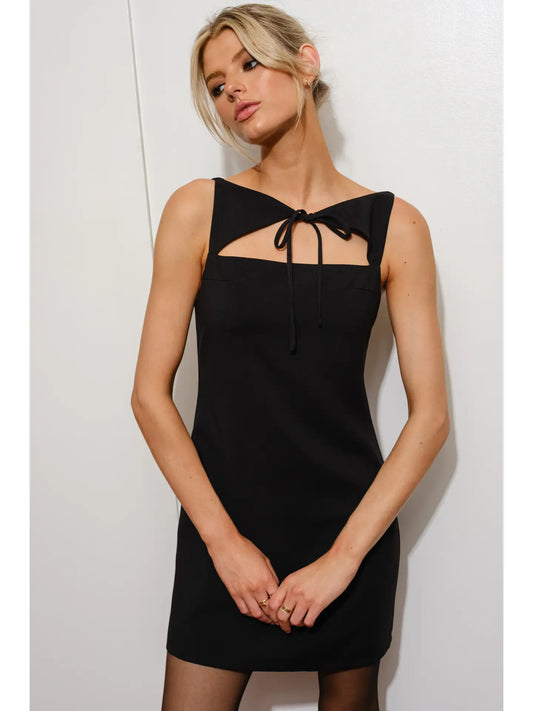 High Neck Cut Out Mini Dress