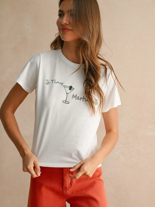 Coctail Embroidery T-Shirt Top