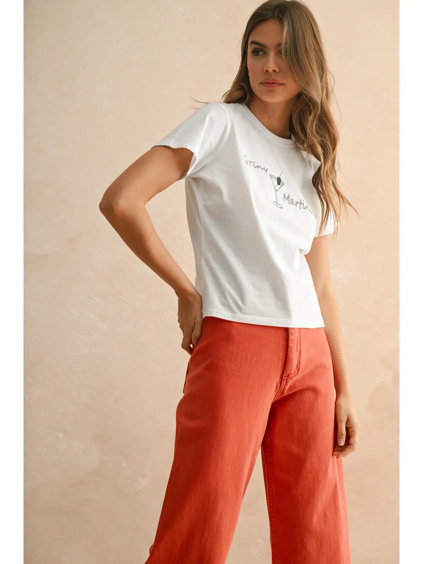 Coctail Embroidery T-Shirt Top
