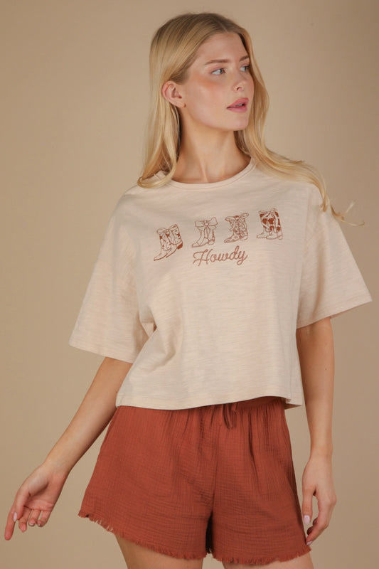 Oversized Howdy Graphic Tee