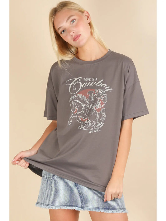 Oversized Cowboy Graphic Tee