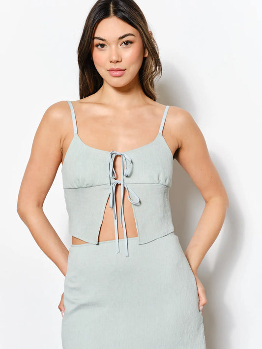 Plisse Tie Top
