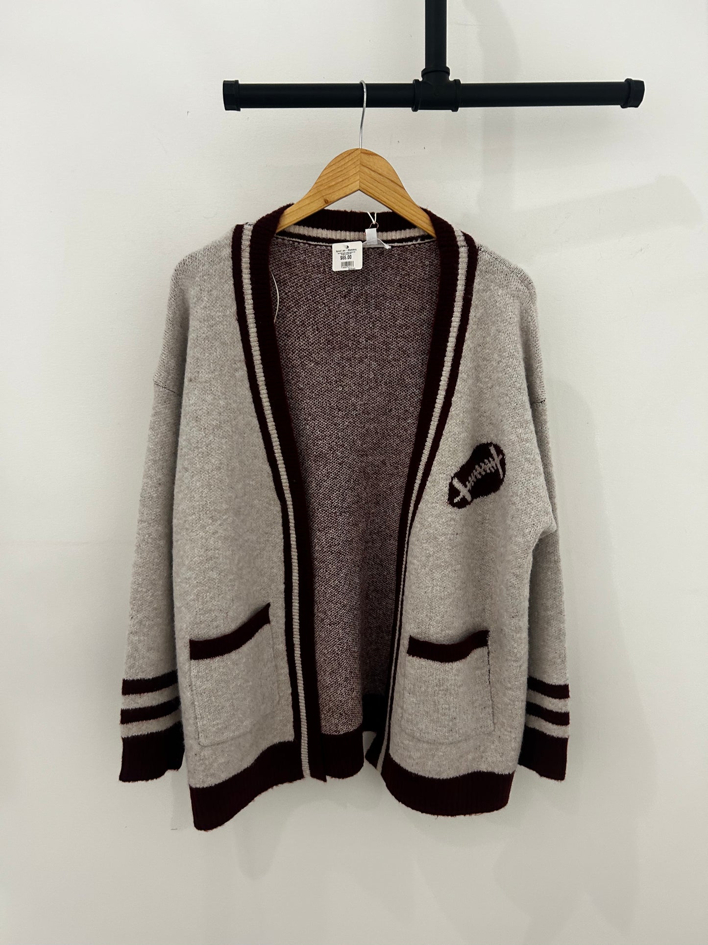 Varsity Football Graphic Knit Cardigan