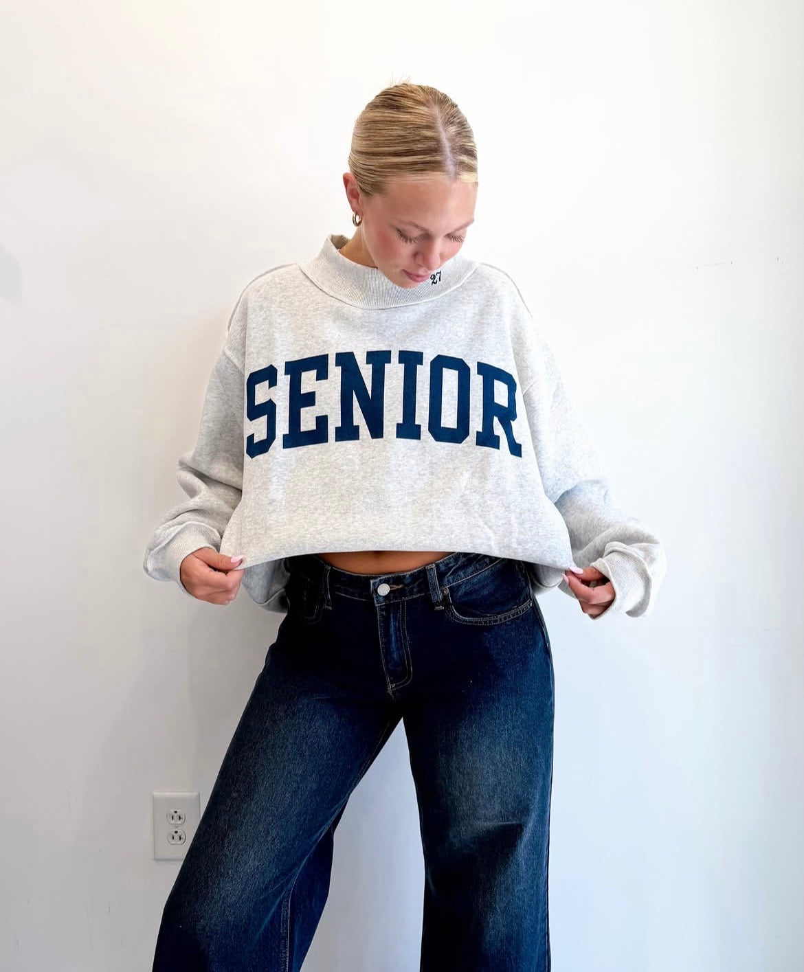 Blue Senior Mockneck