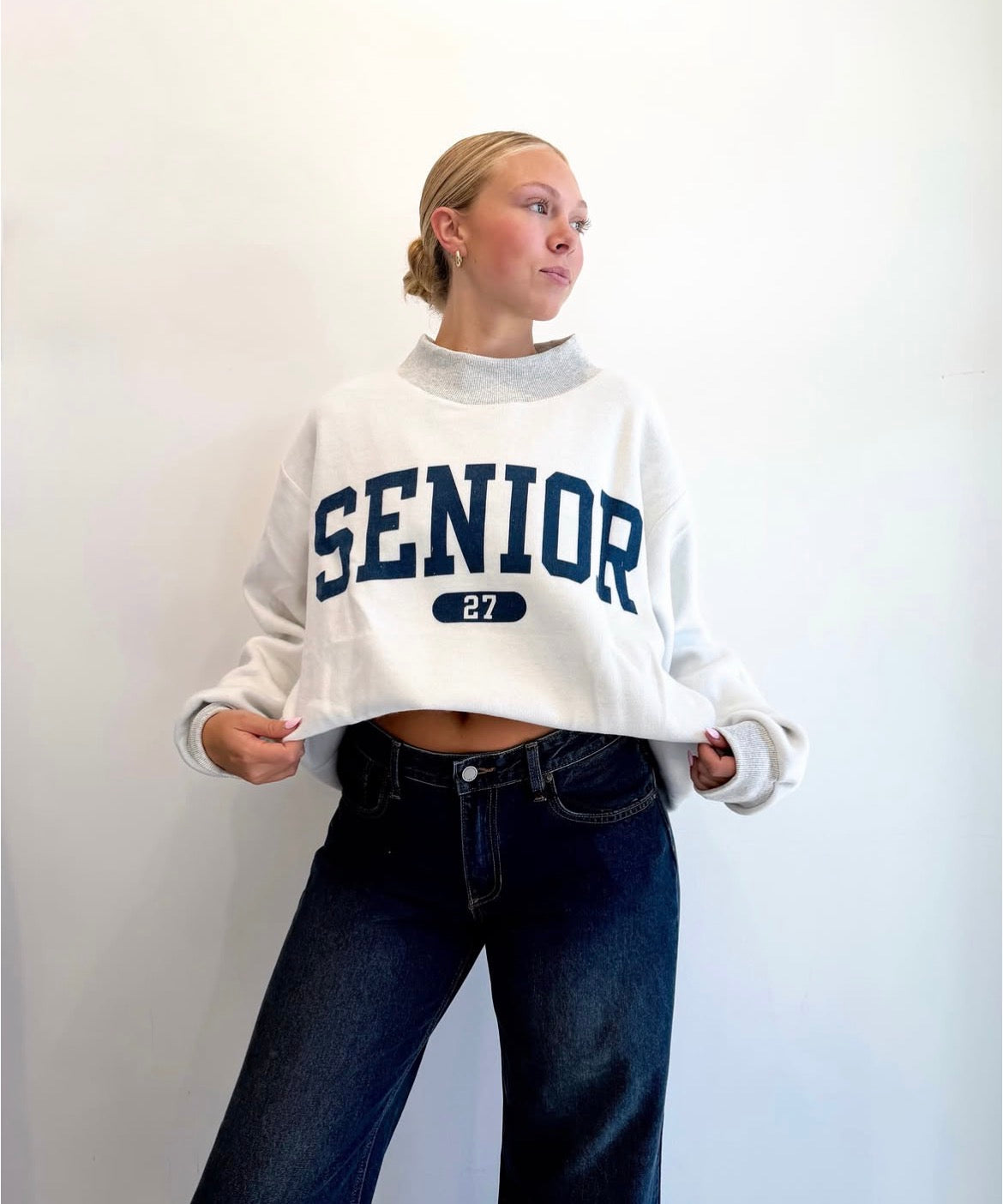 Blue Senior Mockneck