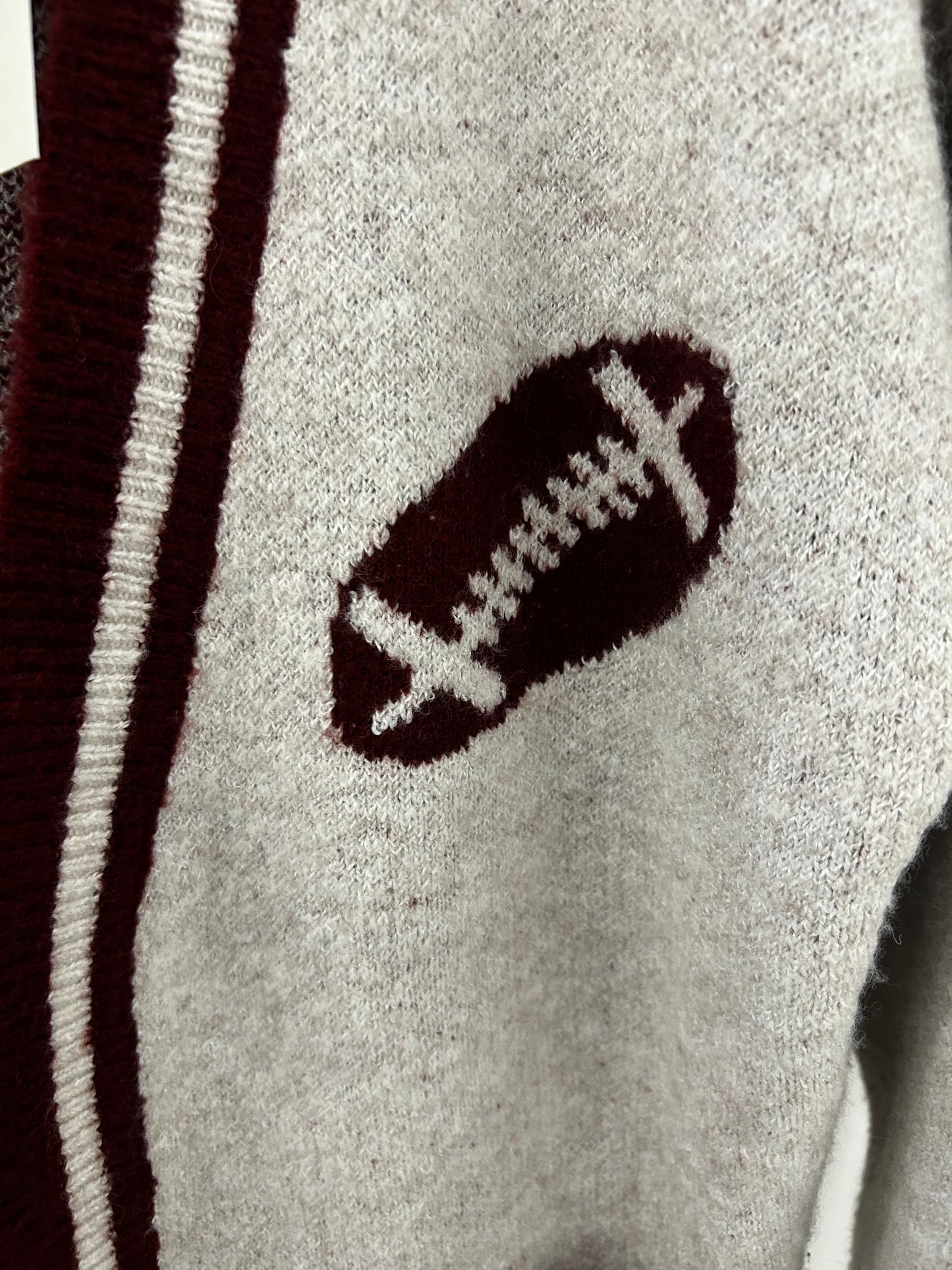 Varsity Football Graphic Knit Cardigan