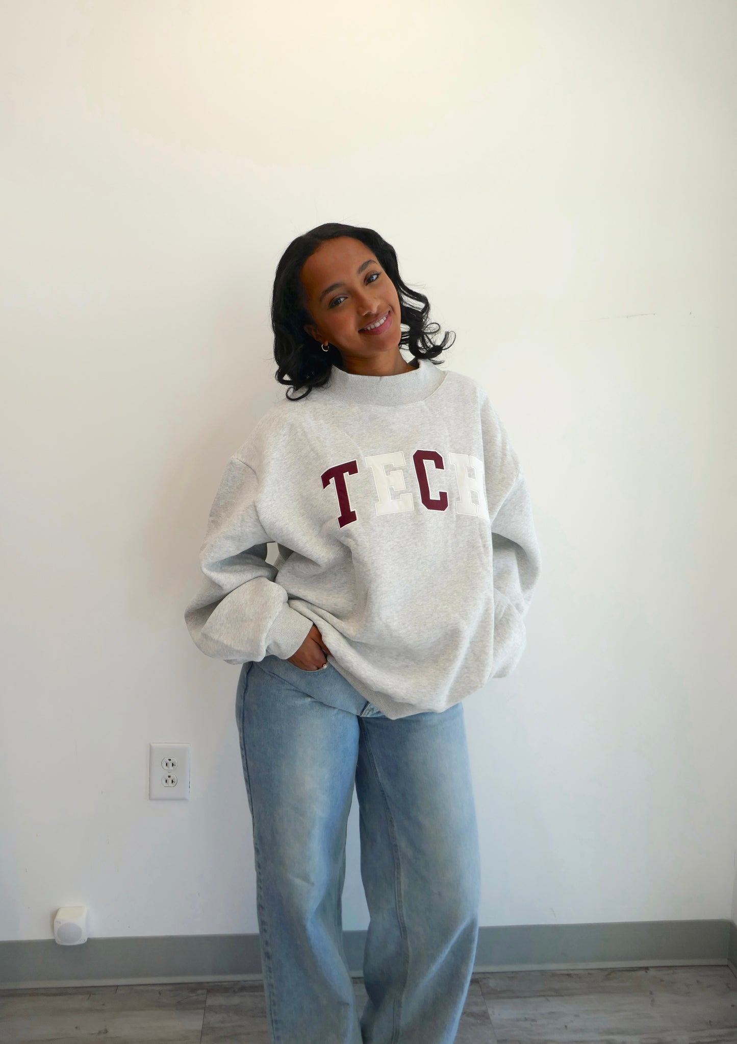 Gray/Multi Tech Mockneck