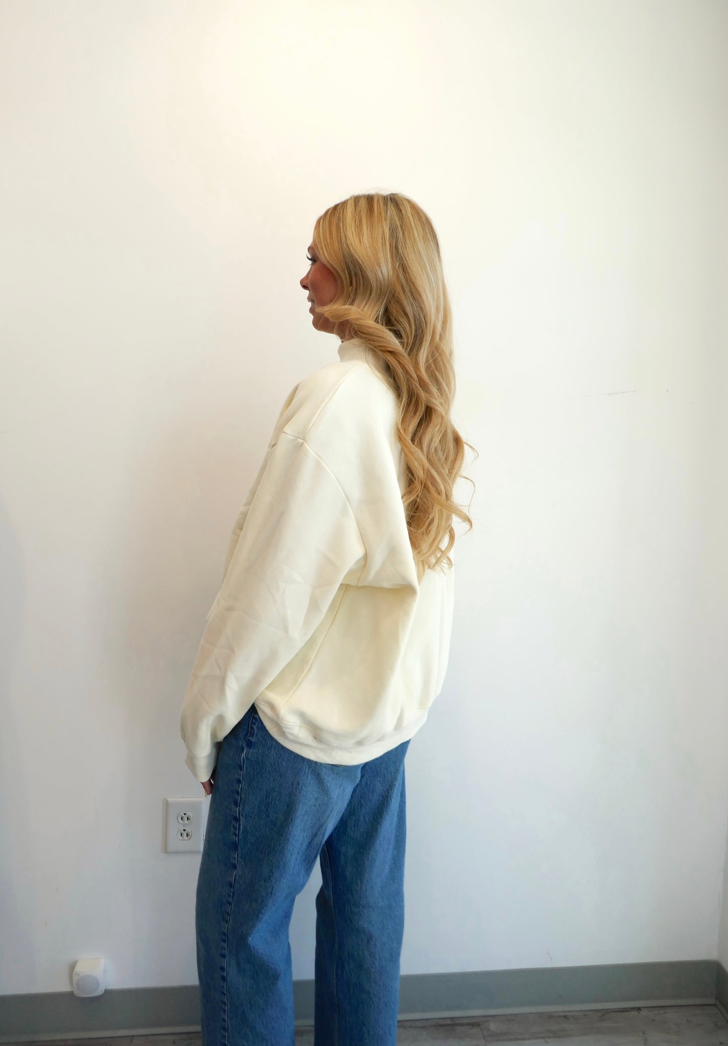 Cream/Cream Tech Mockneck