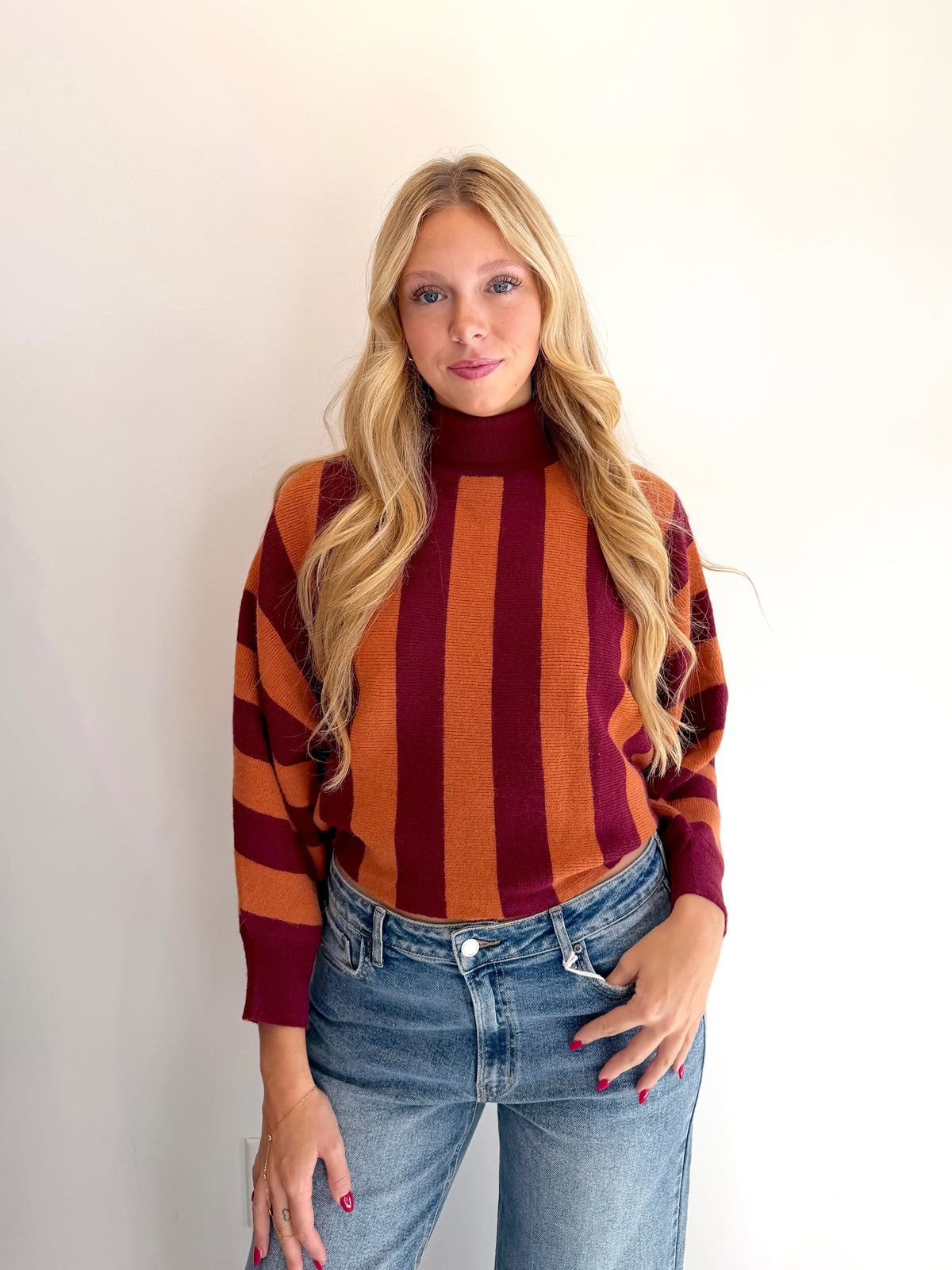 Striped Turtleneck Sweater
