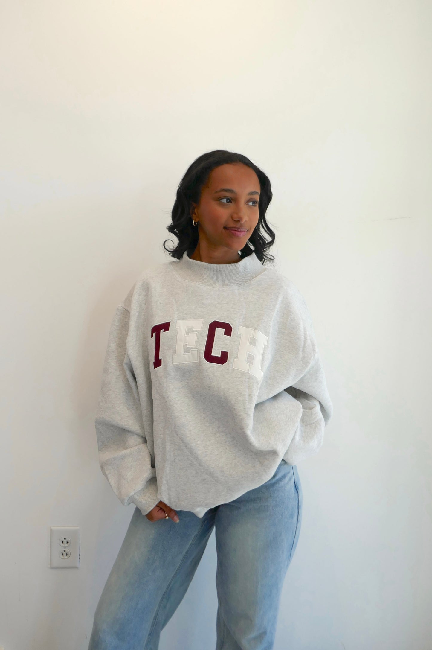 Gray/Multi Tech Mockneck