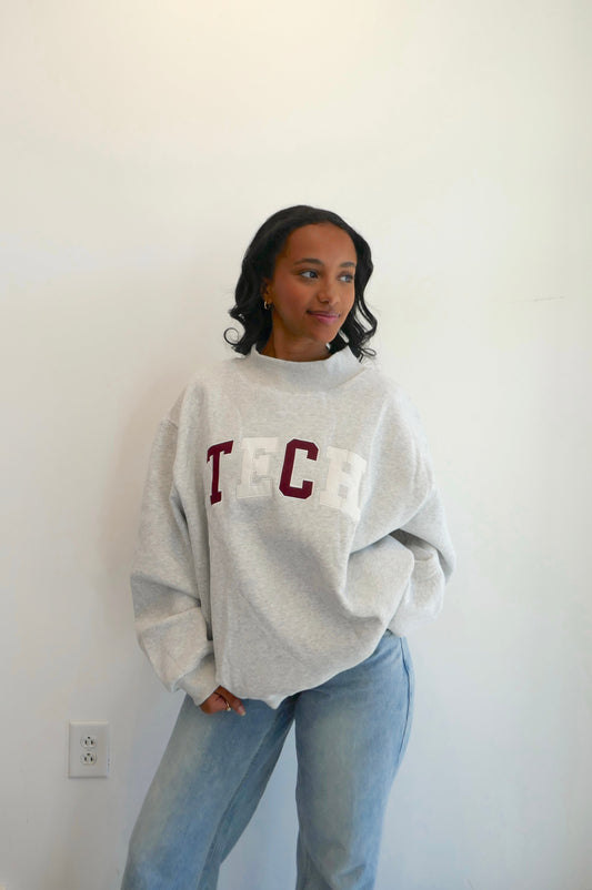 Gray/Multi Tech Mockneck