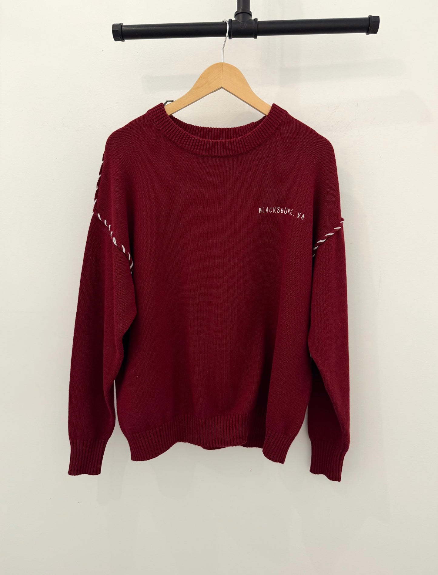 Blacksburg Stitched Maroon Sweater