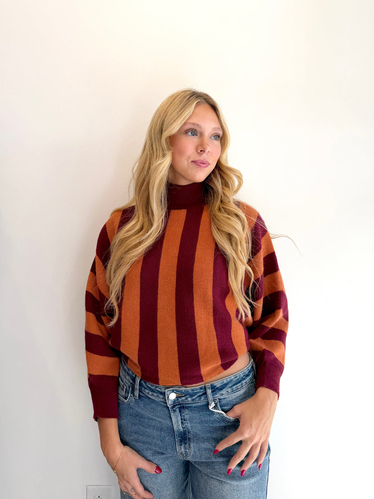 Striped Turtleneck Sweater