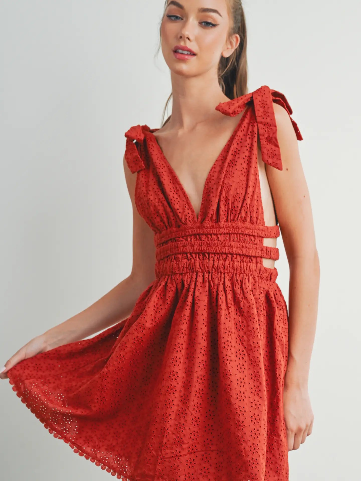 Eyelet Open Side Dress