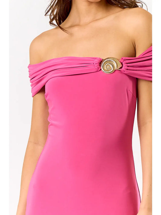 Off The Shoulder Seashell Maxi Dress