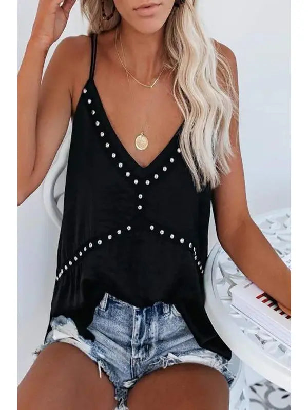 Embellished Strappy Tank