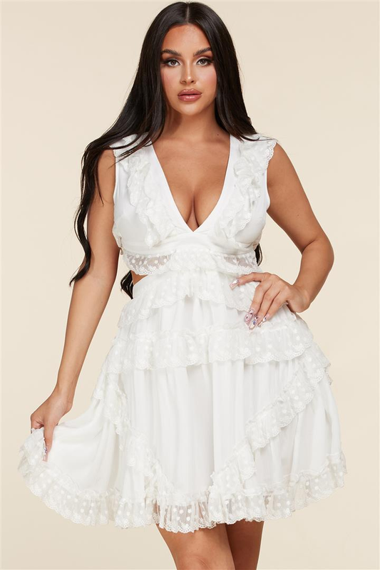 White Ruffle Dress